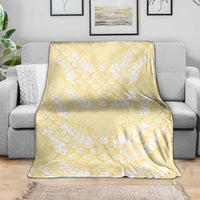 Pastel Yellow Mermaid Puakenikeni Maile Lei Blanket LT01 - Polynesian Pride