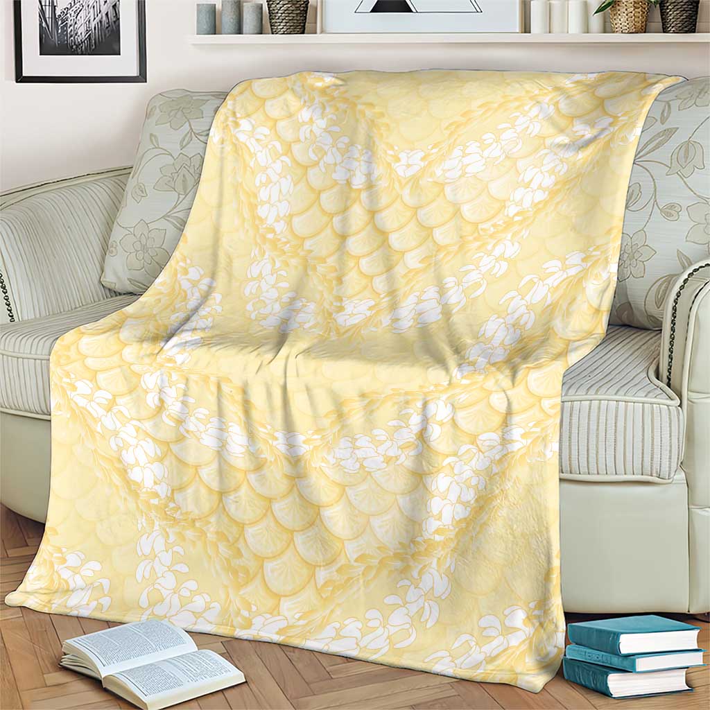 Pastel Yellow Mermaid Puakenikeni Maile Lei Blanket LT01 - Polynesian Pride