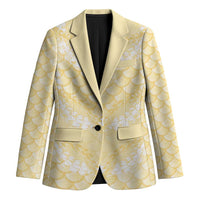 Pastel Yellow Mermaid Puakenikeni Maile Lei Blazer LT01 Unisex Yellow - Polynesian Pride