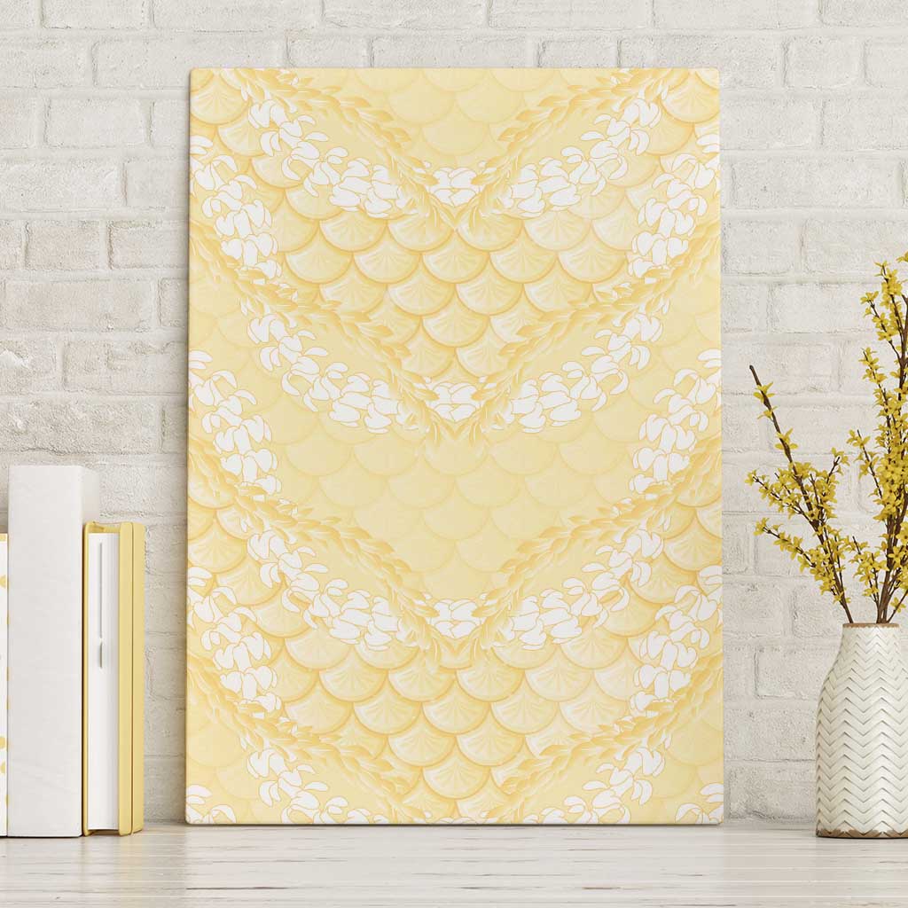 Pastel Yellow Mermaid Puakenikeni Maile Lei Canvas Wall Art LT01 Without Frame Yellow - Polynesian Pride