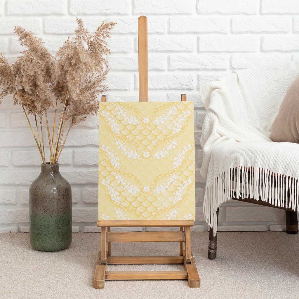 Pastel Yellow Mermaid Puakenikeni Maile Lei Canvas Wall Art LT01 - Polynesian Pride