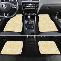 Pastel Yellow Mermaid Puakenikeni Maile Lei Car Mats LT01 Set 4pcs Yellow - Polynesian Pride