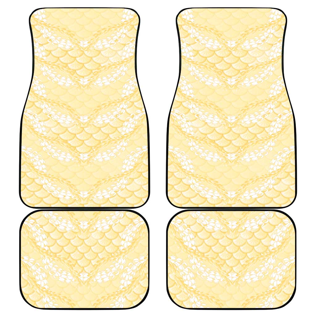 Pastel Yellow Mermaid Puakenikeni Maile Lei Car Mats LT01 - Polynesian Pride