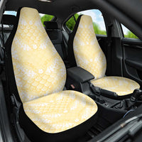 Pastel Yellow Mermaid Puakenikeni Maile Lei Car Seat Cover