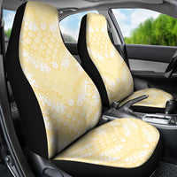 Pastel Yellow Mermaid Puakenikeni Maile Lei Car Seat Cover