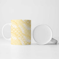 Pastel Yellow Mermaid Puakenikeni Maile Lei Ceramic Mug LT01 - Polynesian Pride