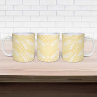 Pastel Yellow Mermaid Puakenikeni Maile Lei Ceramic Mug LT01 - Polynesian Pride