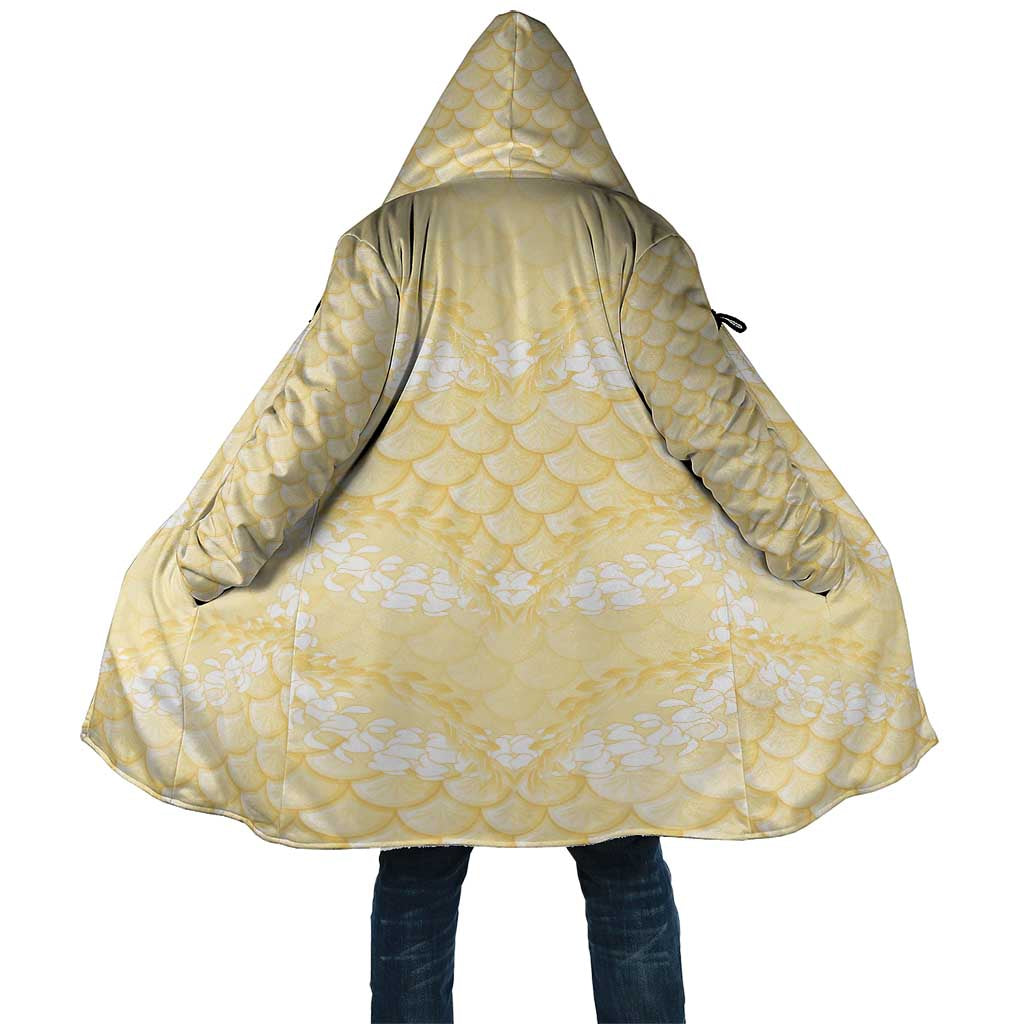 Pastel Yellow Mermaid Puakenikeni Maile Lei Cloak LT01 Unisex Yellow - Polynesian Pride