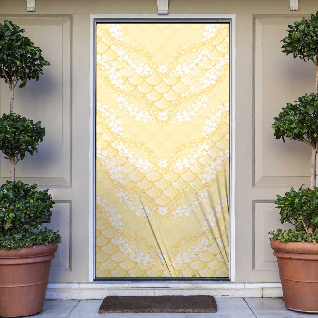 Pastel Yellow Mermaid Puakenikeni Maile Lei Door Cover LT01 Yellow - Polynesian Pride