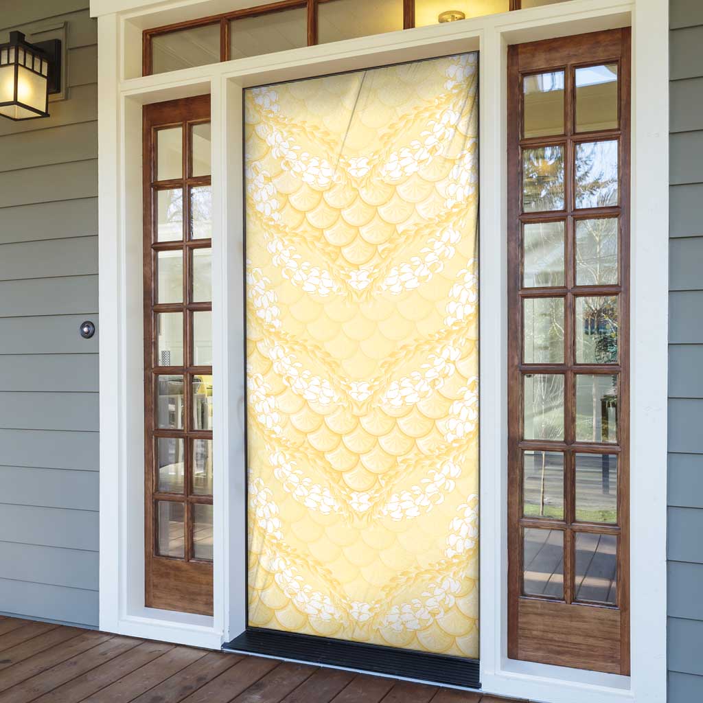 Pastel Yellow Mermaid Puakenikeni Maile Lei Door Cover LT01 - Polynesian Pride