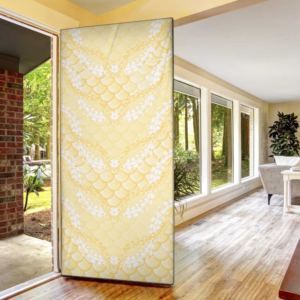 Pastel Yellow Mermaid Puakenikeni Maile Lei Door Cover LT01 - Polynesian Pride