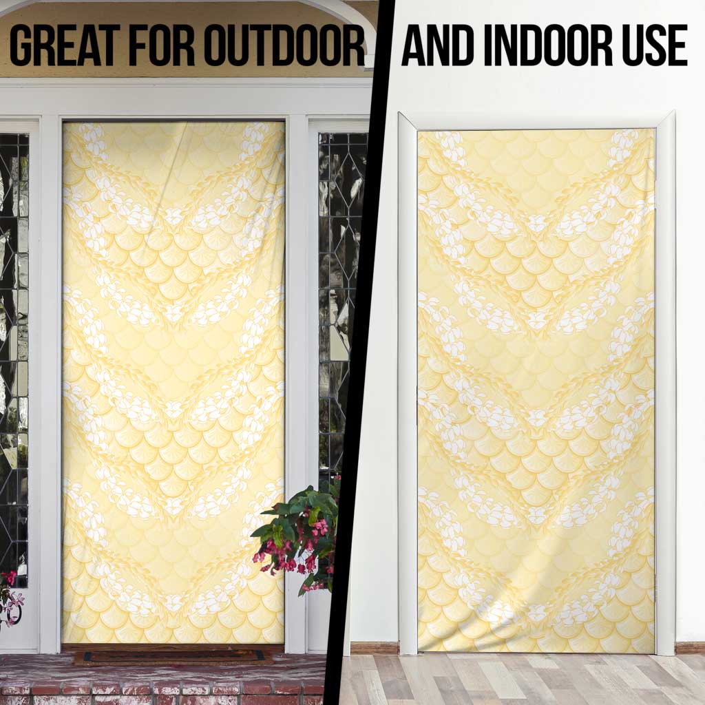 Pastel Yellow Mermaid Puakenikeni Maile Lei Door Cover LT01 - Polynesian Pride