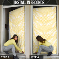 Pastel Yellow Mermaid Puakenikeni Maile Lei Door Cover LT01 - Polynesian Pride