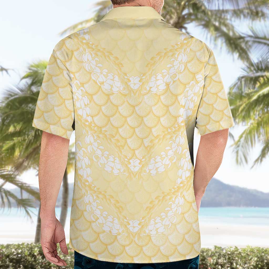 Pastel Yellow Mermaid Puakenikeni Maile Lei Hawaiian Shirt LT01 - Polynesian Pride