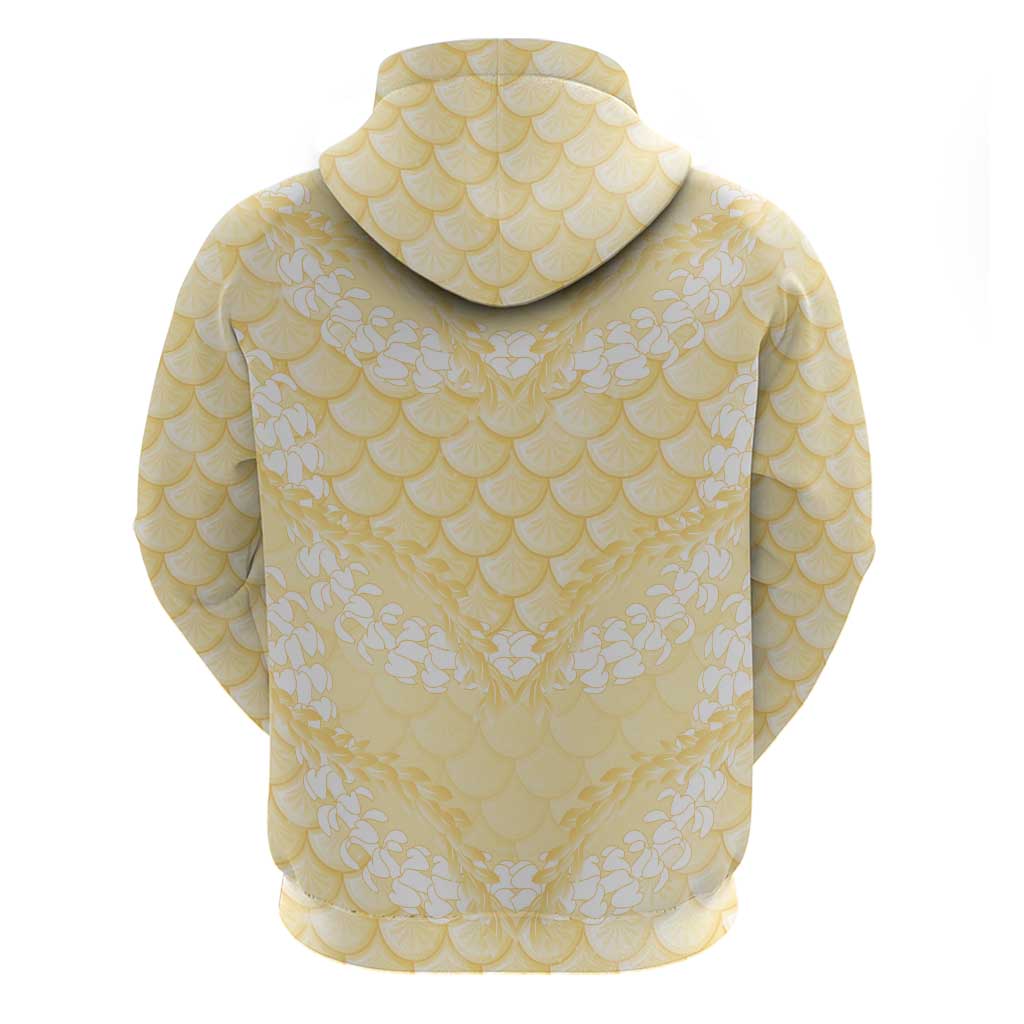 Pastel Yellow Mermaid Puakenikeni Maile Lei Hoodie LT01 - Polynesian Pride