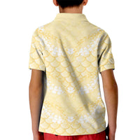 Pastel Yellow Mermaid Puakenikeni Maile Lei Kid Polo Shirt LT01 - Polynesian Pride