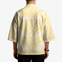 Pastel Yellow Mermaid Puakenikeni Maile Lei Kimono LT01 - Polynesian Pride