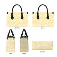 Pastel Yellow Mermaid Puakenikeni Maile Lei Leather Bag LT01 - Polynesian Pride