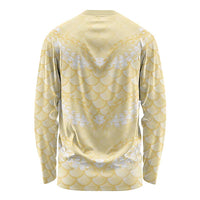Pastel Yellow Mermaid Puakenikeni Maile Lei Long Sleeve Shirt LT01 - Polynesian Pride