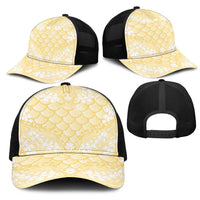 Pastel Yellow Mermaid Puakenikeni Maile Lei Mesh Trucker Cap LT01 - Polynesian Pride