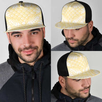 Pastel Yellow Mermaid Puakenikeni Maile Lei Mesh Trucker Cap LT01 - Polynesian Pride