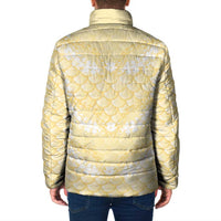 Pastel Yellow Mermaid Puakenikeni Maile Lei Padded Jacket LT01 - Polynesian Pride