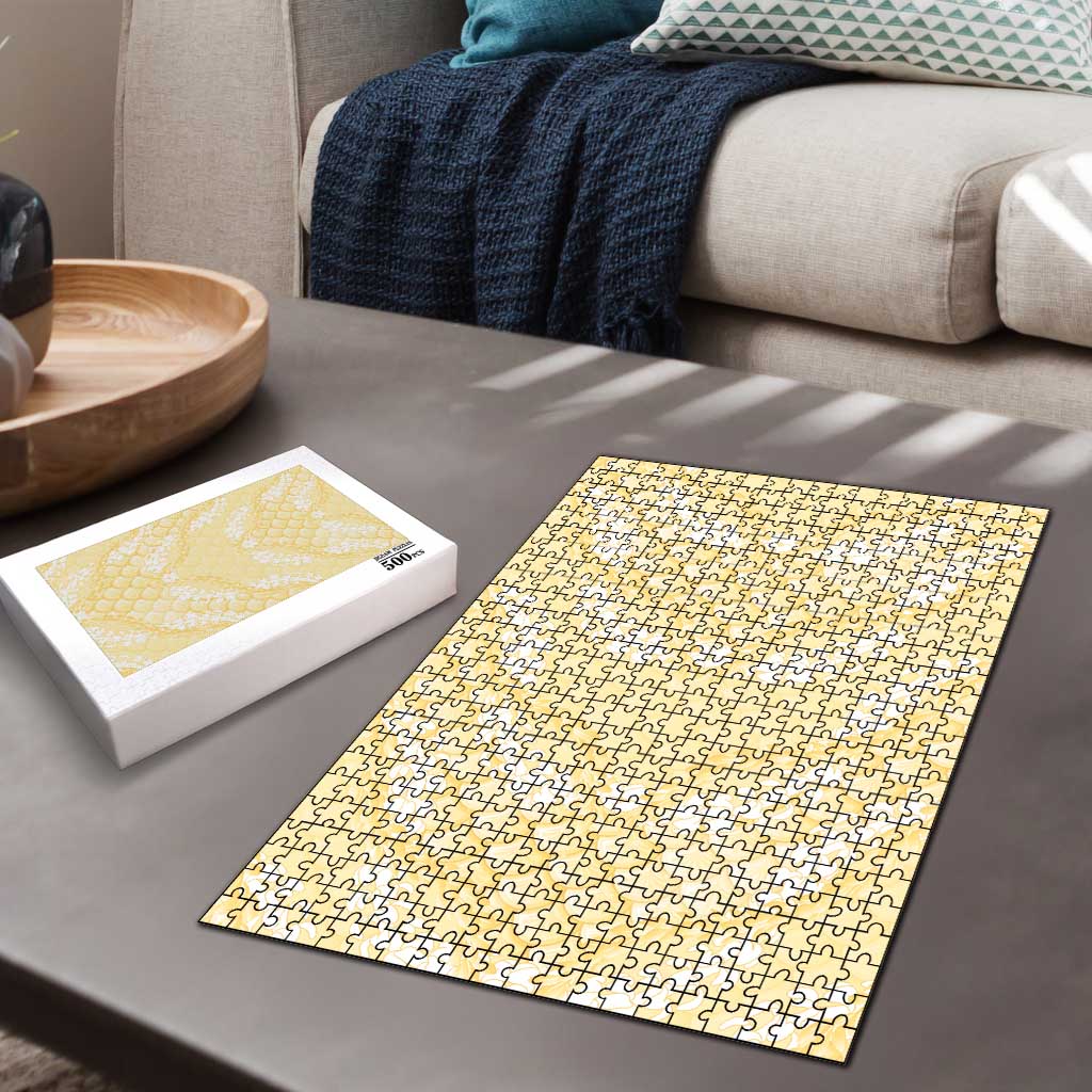 Pastel Yellow Mermaid Puakenikeni Maile Lei Puzzle LT01 - Polynesian Pride