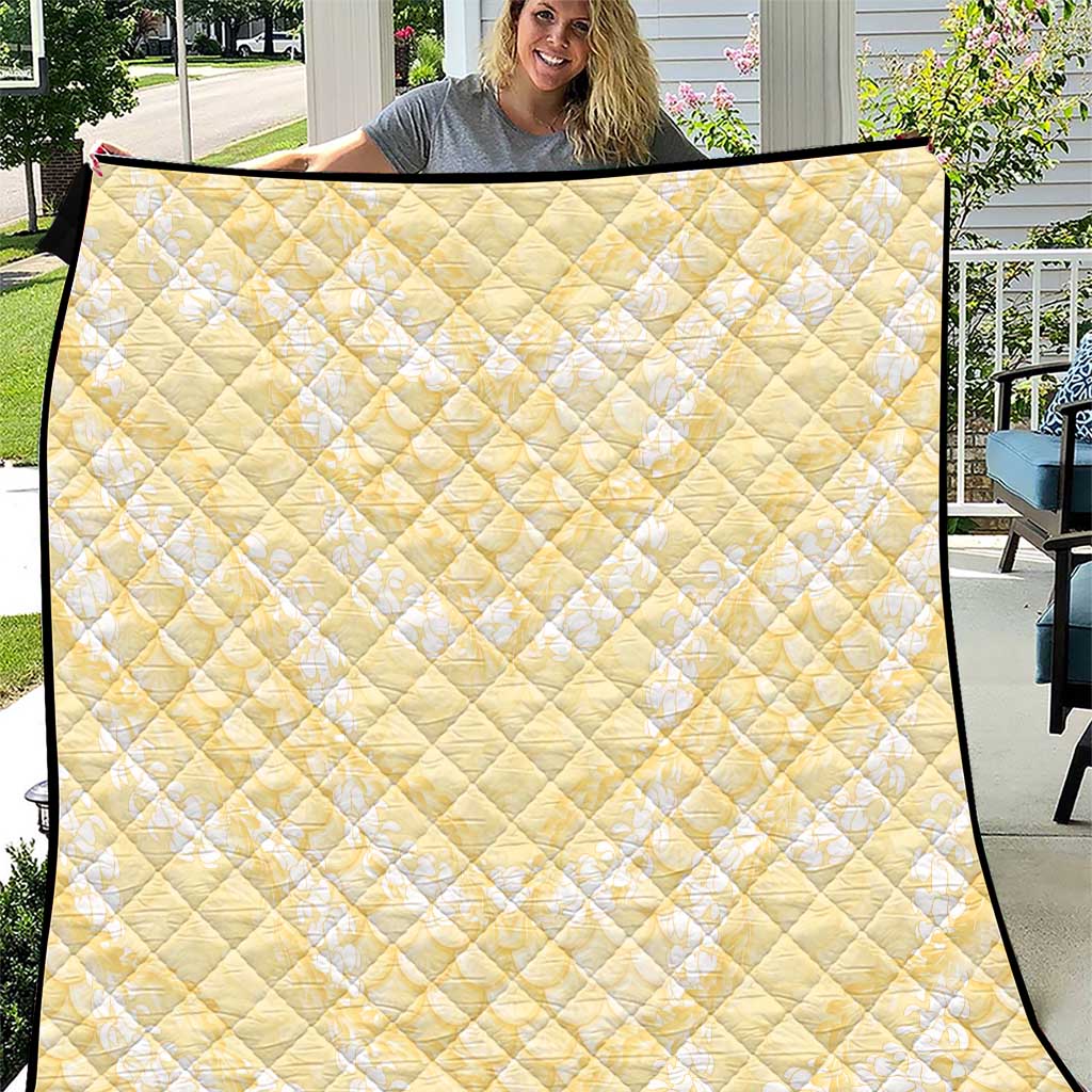 Pastel Yellow Mermaid Puakenikeni Maile Lei Quilt LT01 Yellow - Polynesian Pride