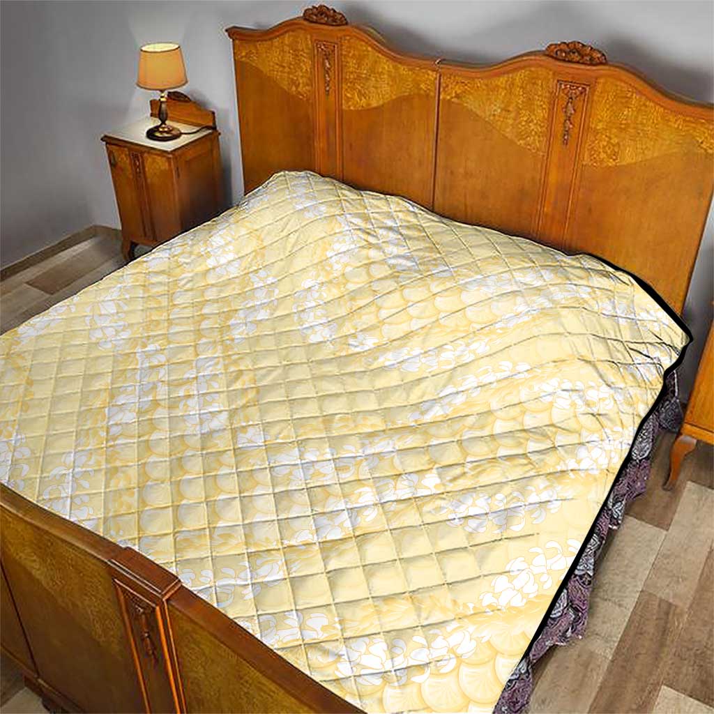 Pastel Yellow Mermaid Puakenikeni Maile Lei Quilt LT01 - Polynesian Pride