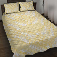 Pastel Yellow Mermaid Puakenikeni Maile Lei Quilt Bed Set LT01 Yellow - Polynesian Pride