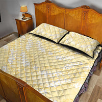 Pastel Yellow Mermaid Puakenikeni Maile Lei Quilt Bed Set LT01 - Polynesian Pride