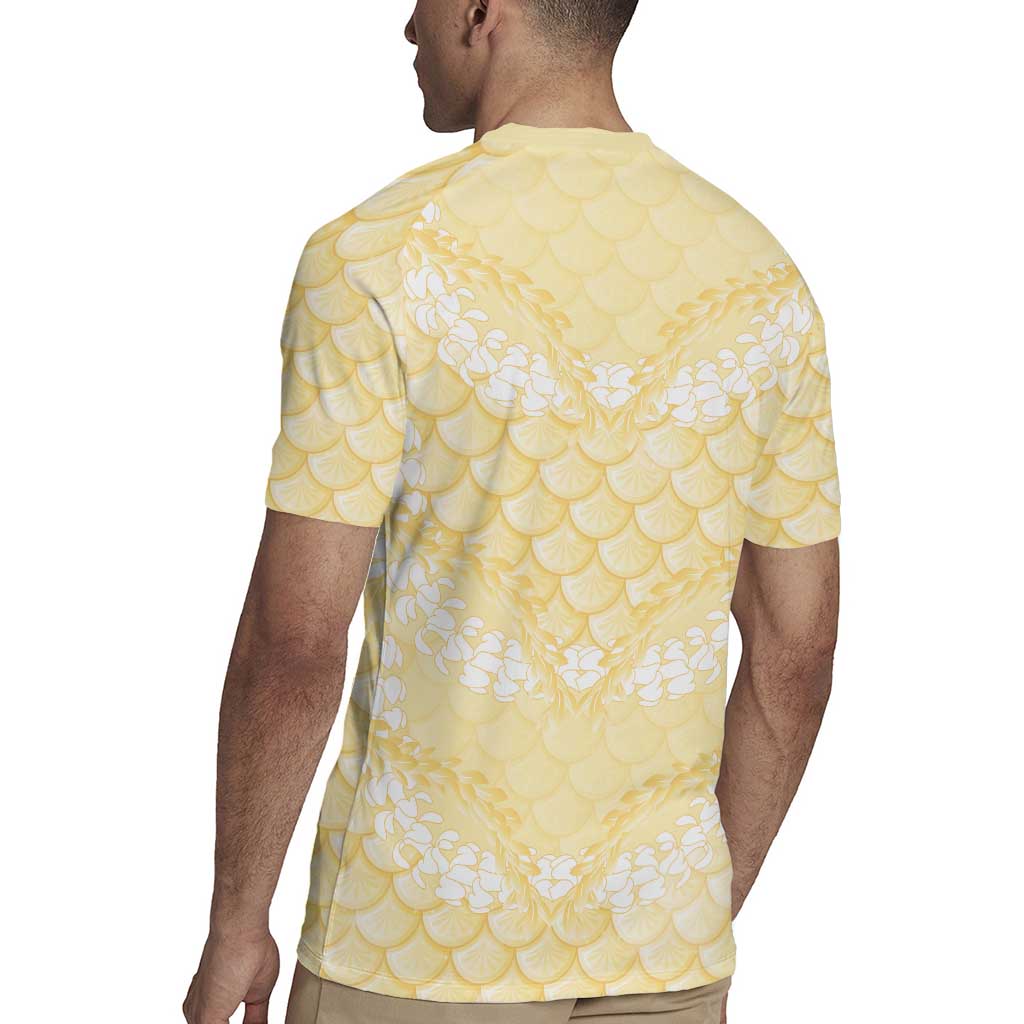 Pastel Yellow Mermaid Puakenikeni Maile Lei Rugby Jersey LT01 - Polynesian Pride