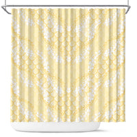 Pastel Yellow Mermaid Puakenikeni Maile Lei Shower Curtain LT01 Yellow - Polynesian Pride