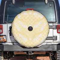 Pastel Yellow Mermaid Puakenikeni Maile Lei Spare Tire Cover