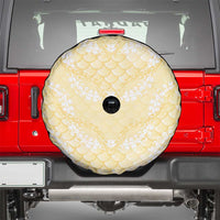 Pastel Yellow Mermaid Puakenikeni Maile Lei Spare Tire Cover
