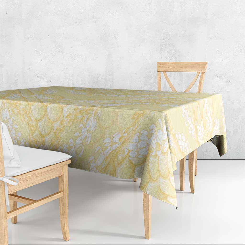 Pastel Yellow Mermaid Puakenikeni Maile Lei Tablecloth LT01 - Polynesian Pride