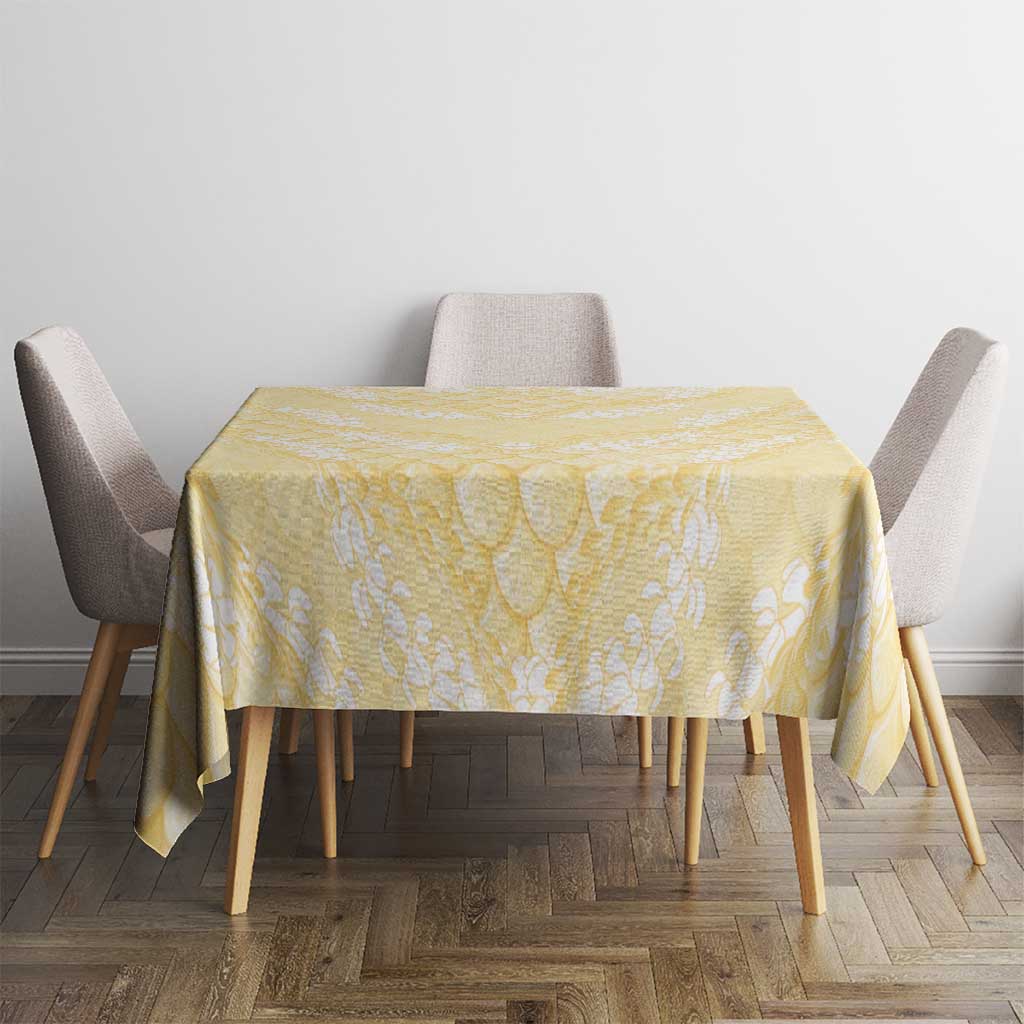 Pastel Yellow Mermaid Puakenikeni Maile Lei Tablecloth LT01 - Polynesian Pride