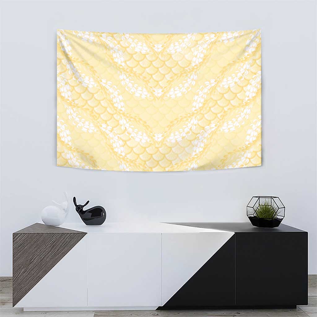 Pastel Yellow Mermaid Puakenikeni Maile Lei Tapestry LT01 - Polynesian Pride