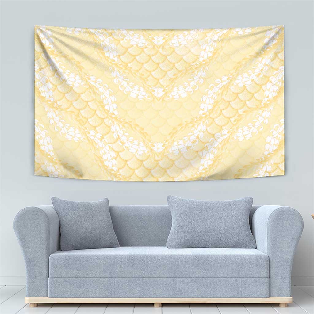 Pastel Yellow Mermaid Puakenikeni Maile Lei Tapestry LT01 - Polynesian Pride