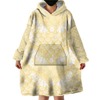 Pastel Yellow Mermaid Puakenikeni Maile Lei Wearable Blanket Hoodie LT01 - Polynesian Pride