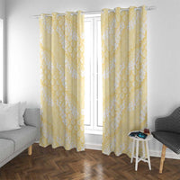 Pastel Yellow Mermaid Puakenikeni Maile Lei Window Curtain LT01 With Grommets Yellow - Polynesian Pride