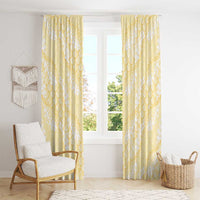 Pastel Yellow Mermaid Puakenikeni Maile Lei Window Curtain LT01 - Polynesian Pride