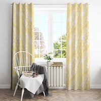 Pastel Yellow Mermaid Puakenikeni Maile Lei Window Curtain LT01 - Polynesian Pride