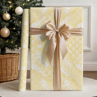 Pastel Yellow Mermaid Puakenikeni Maile Lei Wrapping Paper LT01 - Polynesian Pride