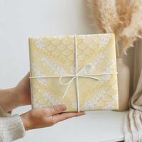 Pastel Yellow Mermaid Puakenikeni Maile Lei Wrapping Paper LT01 - Polynesian Pride