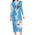 Personalised Fiji Day Family Matching Long Sleeve Bodycon Dress and Hawaiian Shirt Fijian Map Hibiscus Tapa Pattern LT01