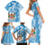 Personalised Fiji Day Family Matching Short Sleeve Bodycon Dress and Hawaiian Shirt Fijian Map Hibiscus Tapa Pattern LT01