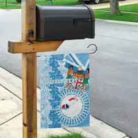 Personalised Fiji Day Garden Flag Fijian Map Hibiscus Tapa Pattern