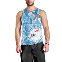 Personalised Fiji Day Men Tank Top Fijian Map Hibiscus Tapa Pattern LT01