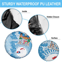 Personalised Fiji Day Spare Tire Cover Fijian Map Hibiscus Tapa Pattern